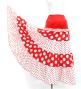 Flamenco Tiered Skirt and Double Frilled Shawl Set / Dots / Red & White / FPS-2