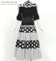 Flamenco Tiered Skirt and Double Frilled Shawl Set / Dots /Black & White / FPS-3
