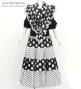Flamenco Tiered Skirt and Double Frilled Shawl Set / Dots /Black & White / FPS-3