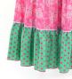 Flamenco Tiered Skirt and Double Frilled Shawl Set / Dots & Roses / Turquoise & Pink / FPS-4