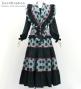 Flamenco Tiered Skirt and Double Frilled Shawl Set / Paisley & Dots / Black / FPS-5