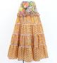 Flamenco Tiered Skirt and Double Frilled Shawl Set / Roses & Dots / Roses & Dots / Orange / FPS-6