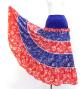 Flamenco Tiered Skirt and Double Frilled Shawl Set / Paisley / Navy & Red / FPS-7