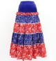 Flamenco Tiered Skirt and Double Frilled Shawl Set / Paisley / Navy & Red / FPS-7