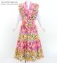 Flamenco Tiered Skirt and Double Frilled Shawl Set / Roses / Pink & Beige / FPS-8