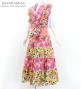 Flamenco Tiered Skirt and Double Frilled Shawl Set / Roses / Pink & Beige / FPS-8