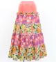 Flamenco Tiered Skirt and Double Frilled Shawl Set / Roses / Pink & Beige / FPS-8