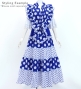 Flamenco Tiered Skirt and Double Frilled Shawl Set / Dots / Blue & White / FPS-9