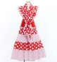 Kids Flamenco Tiered Skirt and Double Frilled Shawl Set / Dots / Red & White / JFPSp-1