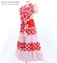 Kids Flamenco Tiered Skirt and Double Frilled Shawl Set / Dots / Red & White / JFPSp-1