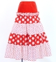 Kids Flamenco Tiered Skirt and Double Frilled Shawl Set / Dots / Red & White / JFPSp-1