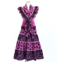 Kids Flamenco Tiered Skirt and Double Frilled Shawl Set / Dots & Roses / Wine & Black / JFPSp-2