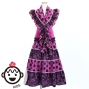 Kids Flamenco Tiered Skirt and Double Frilled Shawl Set / Dots & Roses / Wine & Black / JFPSp-2