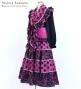 Kids Flamenco Tiered Skirt and Double Frilled Shawl Set / Dots & Roses / Wine & Black / JFPSp-2