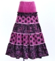 Kids Flamenco Tiered Skirt and Double Frilled Shawl Set / Dots & Roses / Wine & Black / JFPSp-2