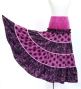 Kids Flamenco Tiered Skirt and Double Frilled Shawl Set / Dots & Roses / Wine & Black / JFPSp-2