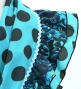 Kids Flamenco Tiered Skirt and Double Frilled Shawl Set / Dots & Roses / Light Blue & Black / JFPSp-3