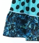 Kids Flamenco Tiered Skirt and Double Frilled Shawl Set / Dots & Roses / Light Blue & Black / JFPSp-3