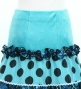 Kids Flamenco Tiered Skirt and Double Frilled Shawl Set / Dots & Roses / Light Blue & Black / JFPSp-3