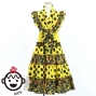 Kids Flamenco Tiered Skirt and Double Frilled Shawl Set / Dots & Roses / Yellow & Black / JFPSp-4