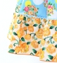Kids Flamenco Tiered Skirt and Double Frilled Shawl Set / Bouquet & Dots / Light Blue & Orange / JFPSp-5