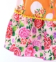 Kids Flamenco Tiered Skirt and Double Frilled Shawl Set / Bouquet & Dots / Light Orange & Pink / JFPSp-6