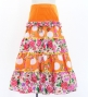 Kids Flamenco Tiered Skirt and Double Frilled Shawl Set / Bouquet & Dots / Light Orange & Pink / JFPSp-6
