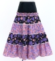 Kids Flamenco Tiered Skirt and Double Frilled Shawl Set / Roses & Dots / Purple & Pink / JFPSp-7