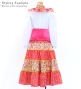 Kids Flamenco Tiered Skirt and Double Frilled Shawl Set / Paisley & Dots / Pink & Yellow / JFPSp-8