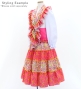 Kids Flamenco Tiered Skirt and Double Frilled Shawl Set / Paisley & Dots / Pink & Yellow / JFPSp-8
