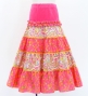 Kids Flamenco Tiered Skirt and Double Frilled Shawl Set / Paisley & Dots / Pink & Yellow / JFPSp-8