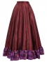 Circular Flamenco Skirt with Frills / Paisley / Red & Pink / JFS-10