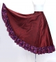 Circular Flamenco Skirt with Frills / Paisley / Red & Pink / JFS-10