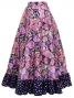 Circular Flamenco Skirt with Frills / Butterfly Paisley / Purple / JFS-14