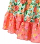 Circular Flamenco Skirt with Frills / Roses / Mint Green & Pink / JFS-23