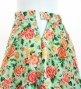 Circular Flamenco Skirt with Frills / Roses / Mint Green & Pink / JFS-23