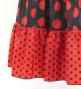 Flamenco Tiered Skirt / Dots / Black & Red / FS-26