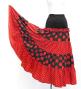 Flamenco Tiered Skirt / Dots / Black & Red / FS-26