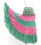 Flamenco Tiered Skirt / Dots & Roses / Turquoise & Pink / FS-29