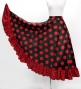 Circular Flamenco Skirt with Frills / Polka Dots / Black & Red / JFS-2