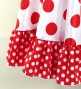 Circular Flamenco Skirt with Frills / Polka Dots / White & Red / JFS-3