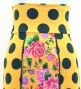 Flamenco High Waist Mermaid Skirt / Dots & Roses / FS-51