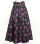 Flamenco Long circular skirt / Dots / Dark Purple & Pink / FS-58