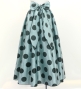 Flamenco Long circular skirt / Dots / Gray & Dark Gray / FS-59