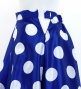Circular Flamenco Skirt with Frills / Polka Dots / Blue & White / JFS-5