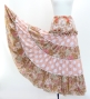 Flamenco Tiered Skirt / Floral & Dots / Pink Beige / FS-63