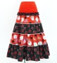 Flamenco Tiered Skirt / Roses & Dots / Red & Black / FS-66