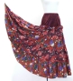 Flamenco Tiered Skirt / Roses / Wine / FS-68