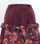 Flamenco Tiered Skirt / Roses / Wine / FS-68