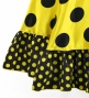 Circular Flamenco Skirt with Frills / Polka Dots / Yellow & Black / JFS-6